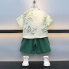 Baby summer clothing set, little boy Hanfu, stylish summer Chinese trend children's clothing, children's Internet celebrity stand-up collar ancient-style clothes trend Application Scenario